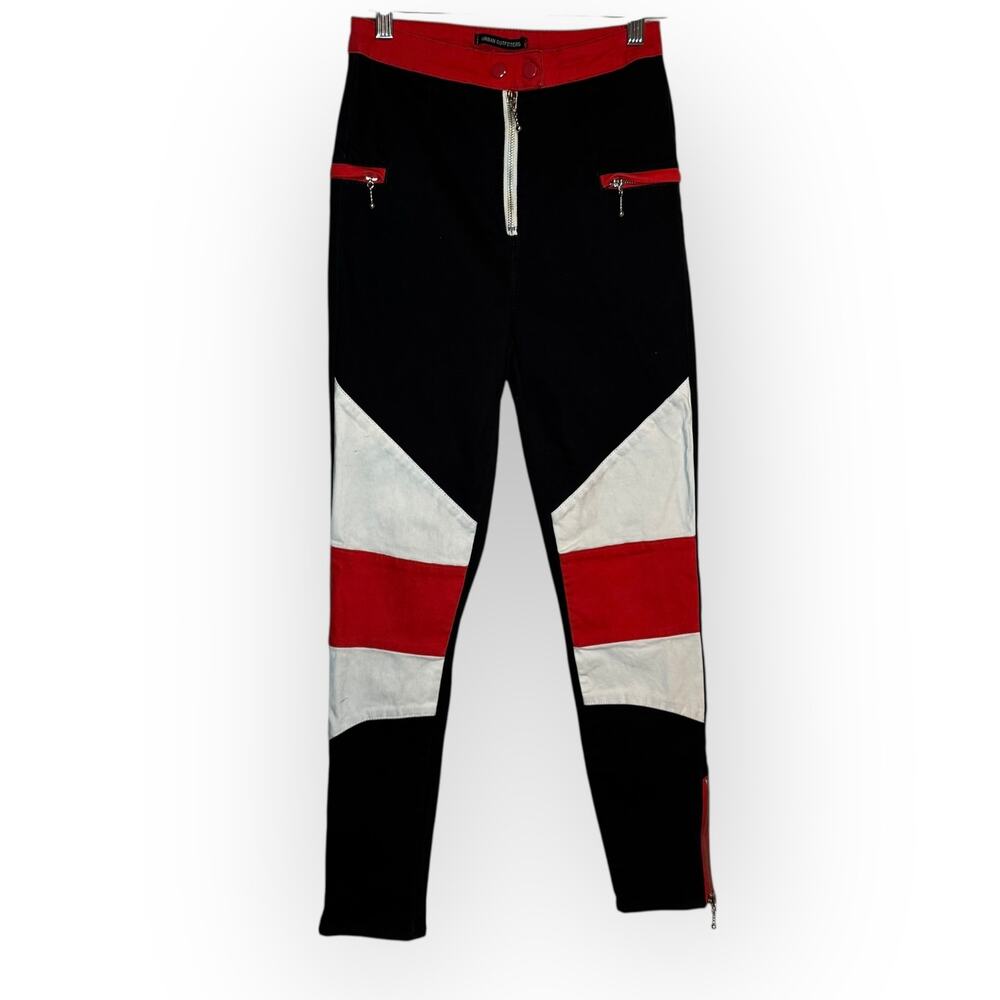 Girly Grunge Festival Racing Urban Outfitters Britt‎ Colorblock Moto Pant Size 0